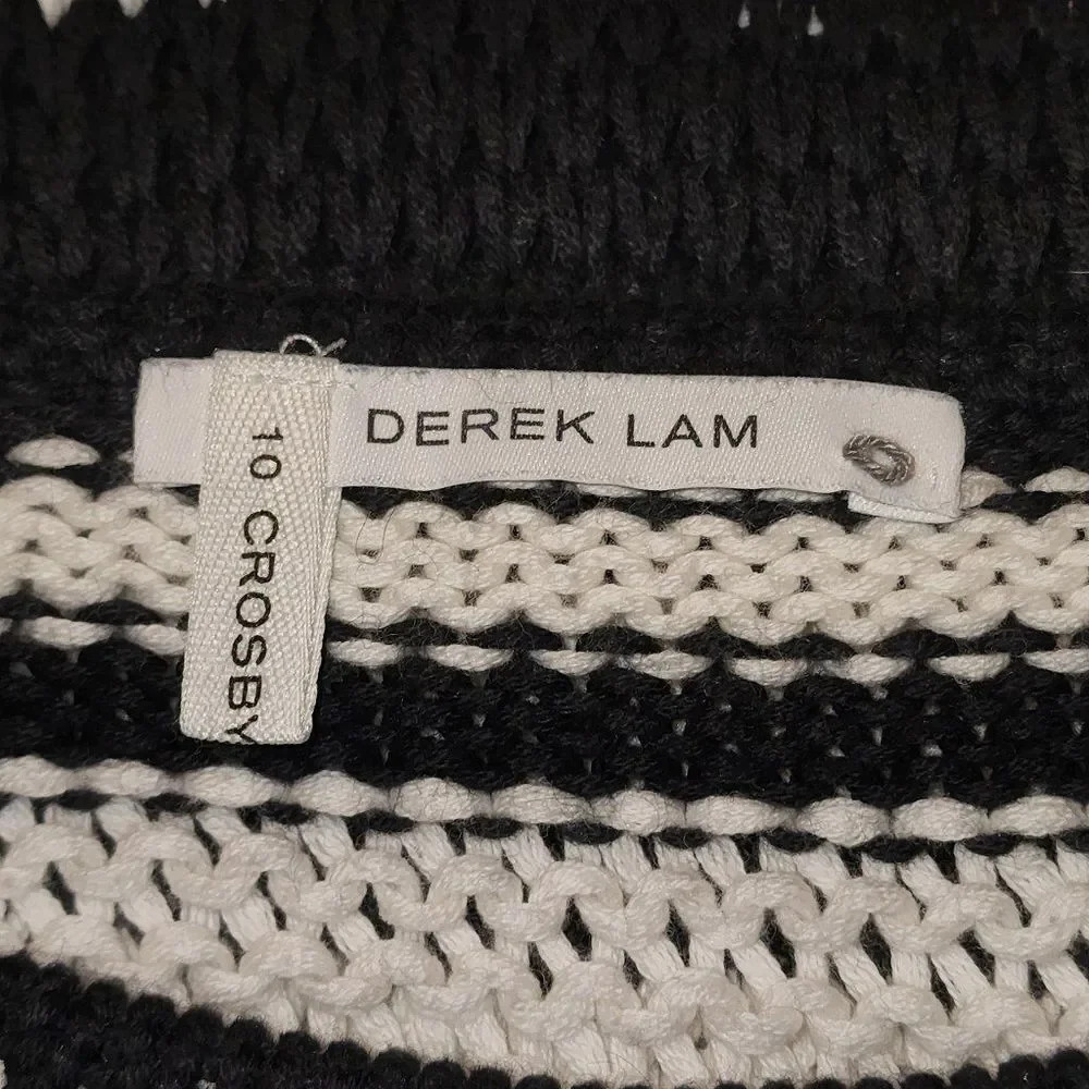 Derek Lam 10 Crosby Womens Black White Cashmere Blend Pullover Sweater Medium - Picture 4 of 5
